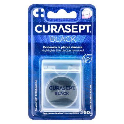 Nić dentystyczna czarna woskowana 50 m Curasept