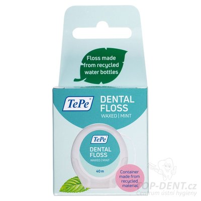TePe Dental Floss voskovaná nit (mint), 40m pro dokonalé čištění