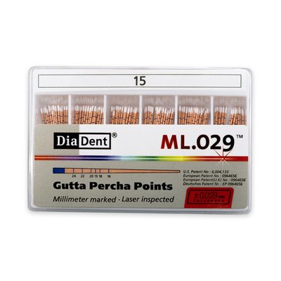 DiaDent Gutaperčové Čepy ML.029 02Taper ISO15 120ks