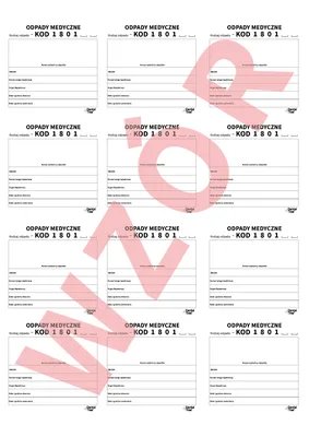 Naklejki na odpady medyczne uniwersalne 1 szt.