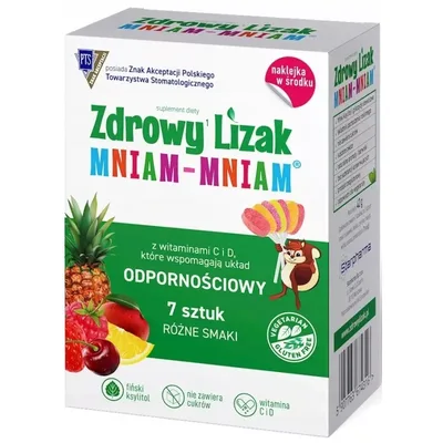 Zdrowy Lizak MNIAM-MNIAM na odporność z witaminą C+D 7szt